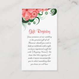 Blumenrosa Hibiskus Hochzeitsgeschenk-Registrierun Begleitkarte