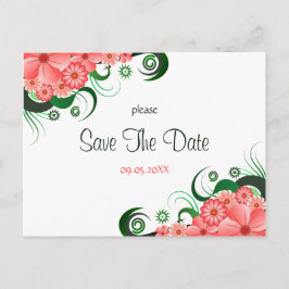 Blumenrosa Hibiskus Save the Date Postkarten