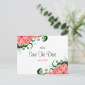 Blumenrosa Hibiskus Save the Date Postkarten (Stehend Vorderseite)
