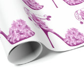 Blumenrosa High Heel Schuhe Geschenkpapier (Rolleneckpunkt)