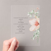 Blumenrosa Hochzeit Acryleinladungen (Insitu (Handheld))