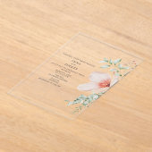 Blumenrosa Hochzeit Acryleinladungen (Ablage )