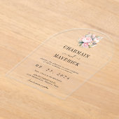 Blumenrosa Hochzeit Acryleinladungen (Ablage )
