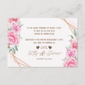 Blumenrosa Hochzeit Begleitkarte (Vorderseite)