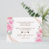 Blumenrosa Hochzeit Begleitkarte (Stehend Vorderseite)