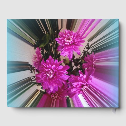 Blumenrosa Hochzeit Gästebuch (Rückseite)