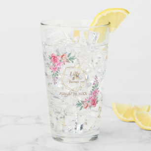 Blumenrosa Hochzeit Glas