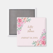 Blumenrosa Hochzeit Magnet (Vorderseite/Rückseite)