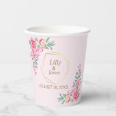 Blumenrosa Hochzeit Pappbecher (Vorderseite)