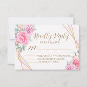 Blumenrosa Hochzeit RSVP Karte (Vorderseite)
