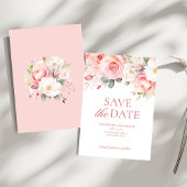 Blumenrosa Hochzeit Save The Date
