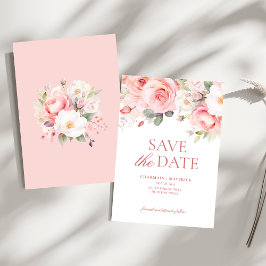 Blumenrosa Hochzeit Save The Date