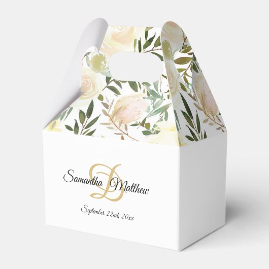 Blumenrosa Hochzeit von Elfenbein Geschenkschachtel (Vorderseite)