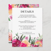 Blumenrosa Hochzeitsdetails Begleitkarte (Vorne/Hinten)