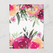 Blumenrosa Hochzeitsdetails Begleitkarte (Rückseite)