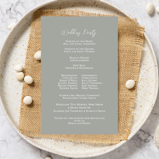 Blumenrosa Hochzeitsfeierprogramm