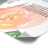 Blumenrosa Hochzeitskarte Poster 16x20 (Ecke)