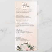 Blumenrosa Hochzeitsmenü Menükarte (Vorderseite)