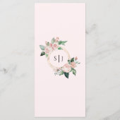 Blumenrosa Hochzeitsmenü Menükarte (Rückseite)