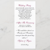 Blumenrosa Hochzeitsprogramm Programm (Rückseite)