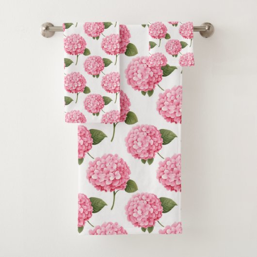 Blumenrosa Hütte Gartenmuster Badhandtuch Set (Insitu)