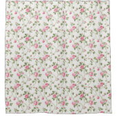 Blumenrosa Hütte Gartenmuster Duschvorhang (Vorderseite)