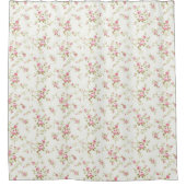 Blumenrosa Hütte Gartenmuster Duschvorhang (Vorderseite)