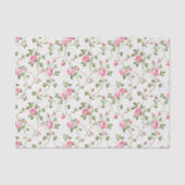 Blumenrosa Hütte Gartenmuster Seidenpapier (Vorderseite)