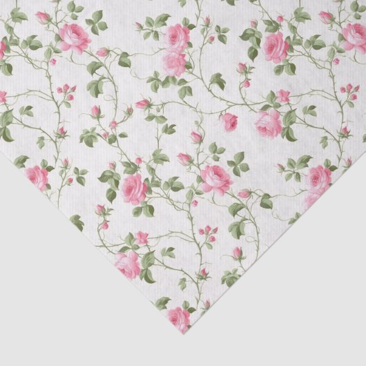 Blumenrosa Hütte Gartenmuster Seidenpapier (Ausschnitt)