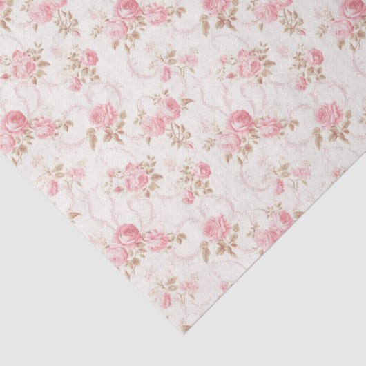 Blumenrosa Hütte Rose Muster Seidenpapier (Detail)