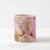 Blumenrosa-Hydrangea-Monogramm-Namensschrift Tasse (Zentrum)