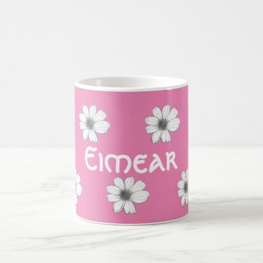 Blumenrosa Individuelle Name Kaffeetasse (Mittel)