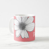 Blumenrosa Individuelle Name Kaffeetasse (Vorderseite Links)