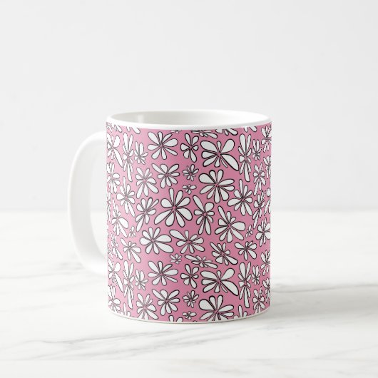 Blumenrosa Kaffeetasse (Vorderseite Links)
