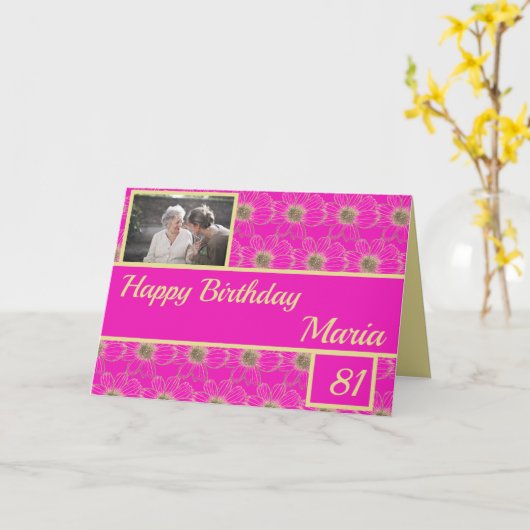 Blumenrosa Karte (Gelbe Blume)