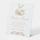 Blumenrosa Kinderdusche Schnuller Jagdspiel Sockelschild (Vorderseite)