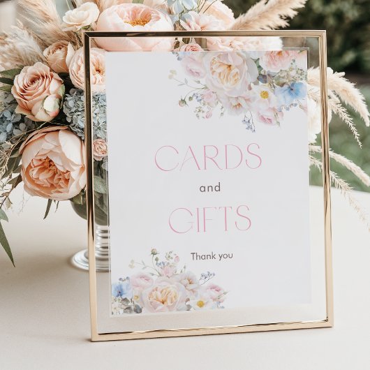 Blumenrosa Kinderduschkarten und Geschenke Poster