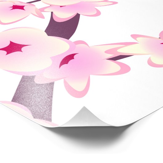 Blumenrosa Kirschblüten Fotodruck (Ecke)