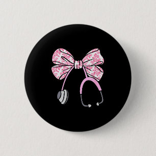 Blumenrosa Kokette Schleife Rn Krankenschwester St Button
