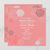 Blumenrosa Korallendusche Einladungen (Vorne/Hinten)