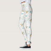Blumenrosa Korallengrün-Antler-Pfeil Muster Leggings (Links)