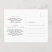 Blumenrosa Korallenhochzeit Einladung Postkarte (Rückseite)