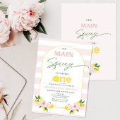 Blumenrosa Lemon Hauptpresse 1. Geburtstag Einladung