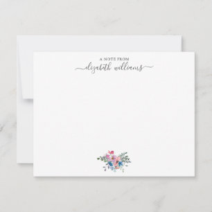 Blumenrosa Lila Blütenpinsel Blau Botanische Schri Mitteilungskarte