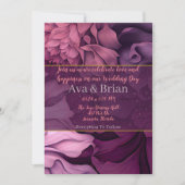 Blumenrosa Lila botanische Hochzeitseinladung Einladung (Vorderseite)