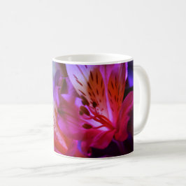 Blumenrosa Lila Lilies Kaffee Tasse