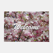 Blumenrosa Lila Modernes Berufliches Willkommen Fußmatte (Vorderseite)