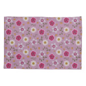 Blumenrosa Moderne Dianthus & Daisy Hand Gezeichne Kissenbezug (Rückseite-Links)