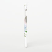 Blumenrosa Monogramm und Name der modernen Rose Samsung Galaxy Hülle (Linke Seite)