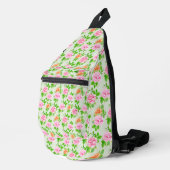 Blumenrosa-Muster-2367 Crossbody Bag (Rechte Ecke)